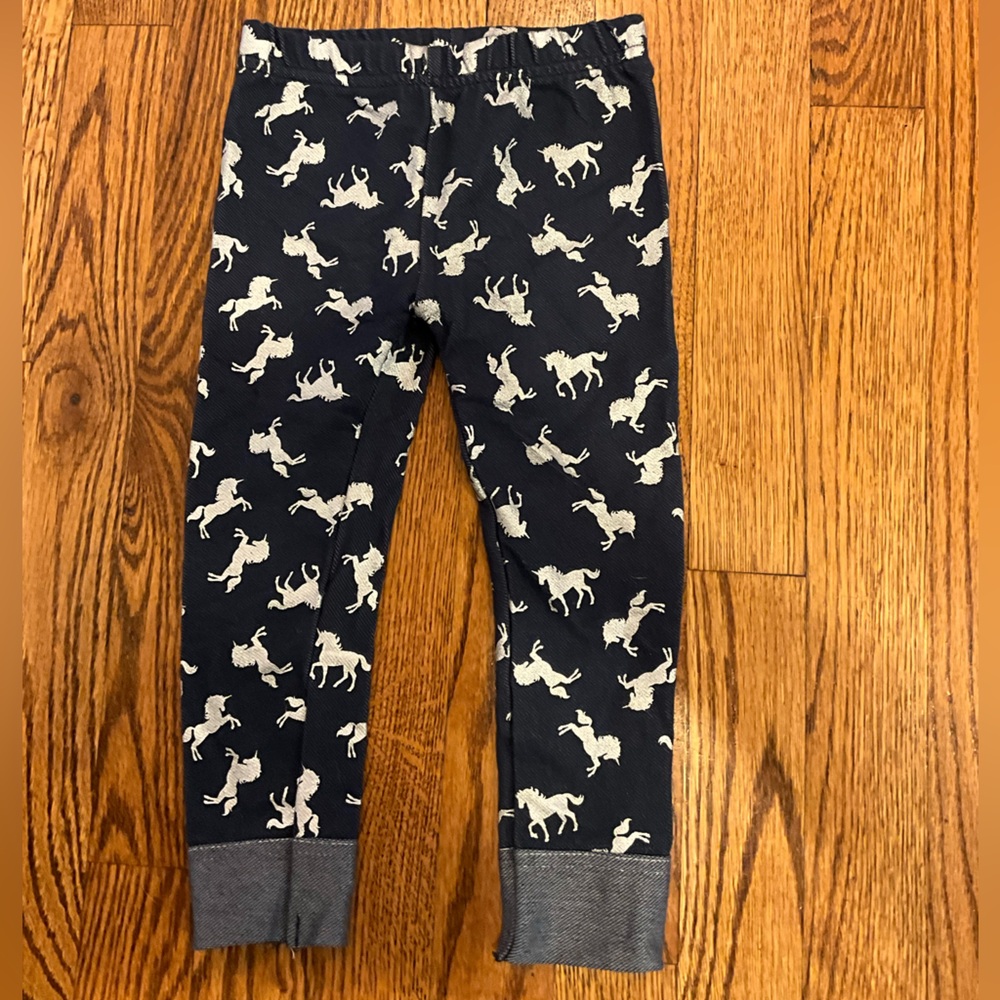 Kids Unicorn Print Leggings - Navy